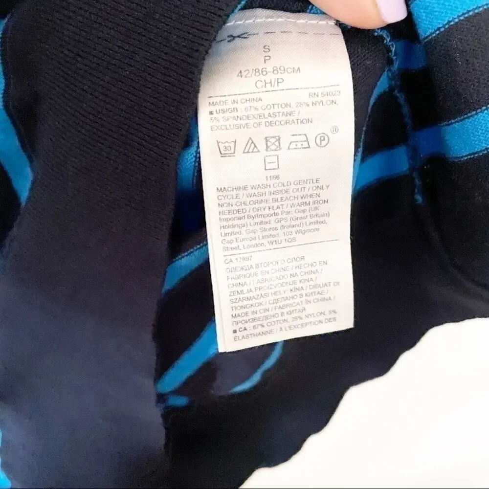 Banana Republic blue navy striped Oh la la sweater
